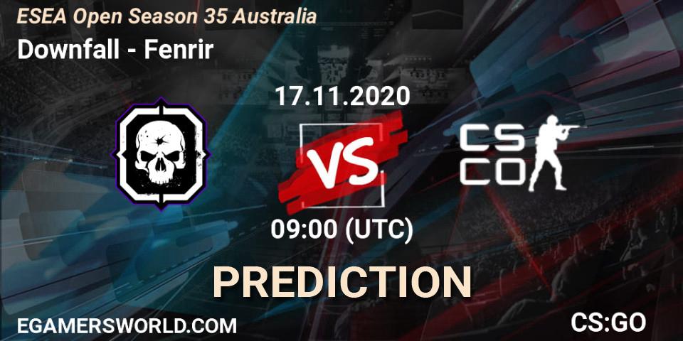 Downfall - Fenrir: ennuste. 17.11.2020 at 09:00, Counter-Strike (CS2), ESEA Open Season 35 Australia