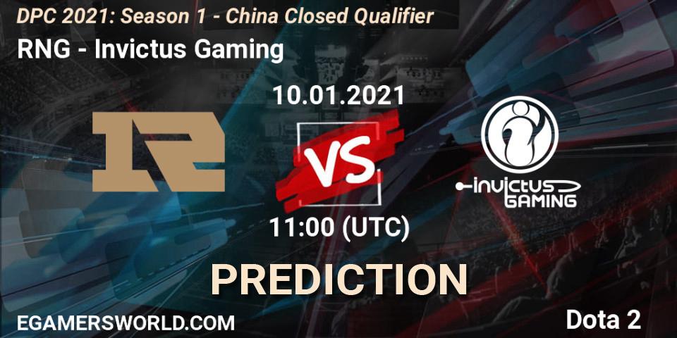 RNG - Invictus Gaming: ennuste. 10.01.2021 at 11:22, Dota 2, DPC 2021: Season 1 - China Closed Qualifier