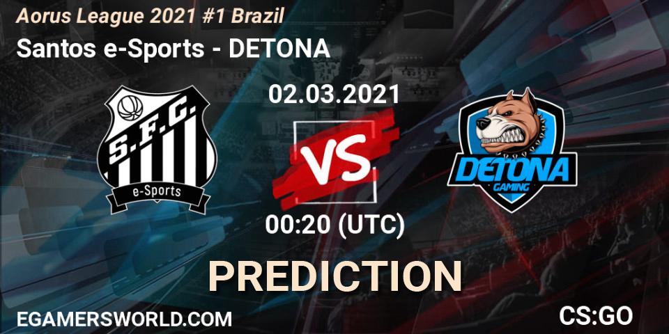 Santos e-Sports - DETONA: ennuste. 02.03.2021 at 00:10, Counter-Strike (CS2), Aorus League 2021 #1 Brazil