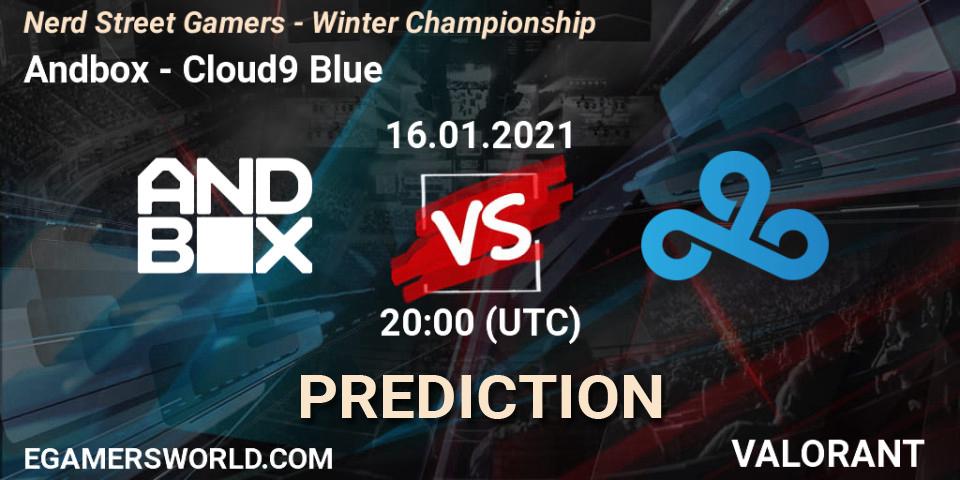 Andbox - Cloud9 Blue: ennuste. 16.01.2021 at 20:00, VALORANT, Nerd Street Gamers - Winter Championship