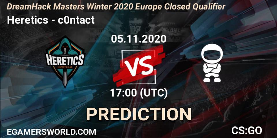 Heretics - c0ntact: ennuste. 05.11.2020 at 17:00, Counter-Strike (CS2), DreamHack Masters Winter 2020 Europe Closed Qualifier
