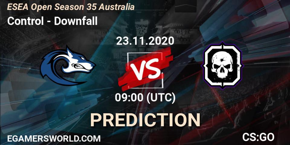 Control - Downfall: ennuste. 23.11.2020 at 09:00, Counter-Strike (CS2), ESEA Open Season 35 Australia