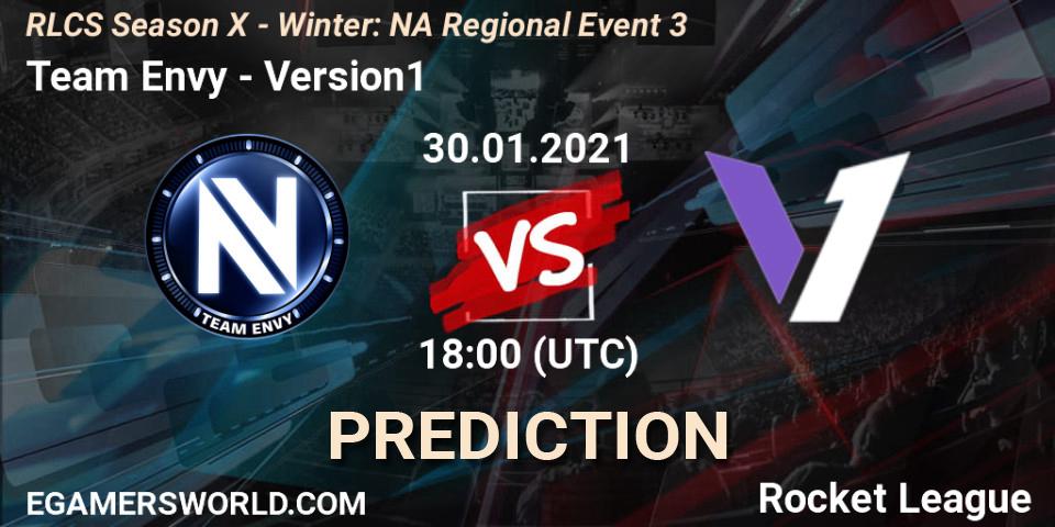Team Envy - Version1: ennuste. 30.01.2021 at 18:00, Rocket League, RLCS Season X - Winter: NA Regional Event 3