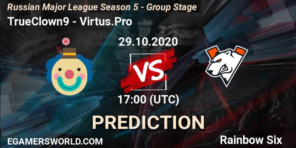 TrueClown9 - Virtus.Pro: ennuste. 29.10.2020 at 17:00, Rainbow Six, Russian Major League Season 5 - Group Stage