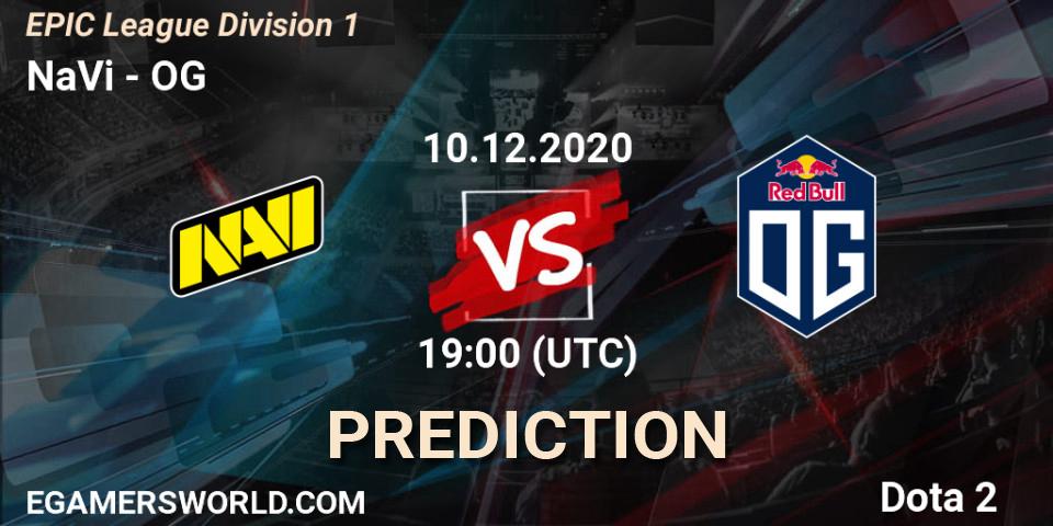 NaVi - OG: ennuste. 10.12.2020 at 19:00, Dota 2, EPIC League Division 1