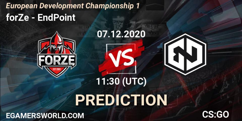 forZe - EndPoint: ennuste. 07.12.20, CS2 (CS:GO), European Development Championship 1