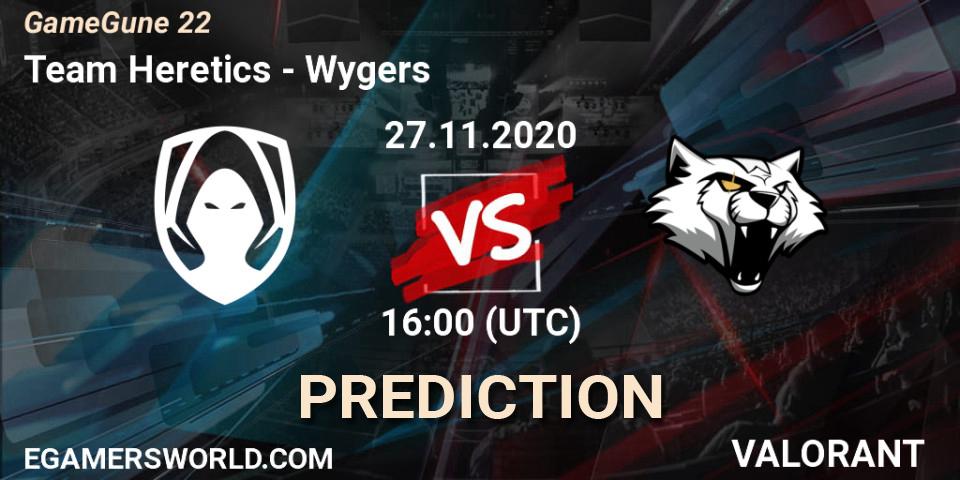Team Heretics - Wygers: ennuste. 27.11.2020 at 16:00, VALORANT, GameGune 22
