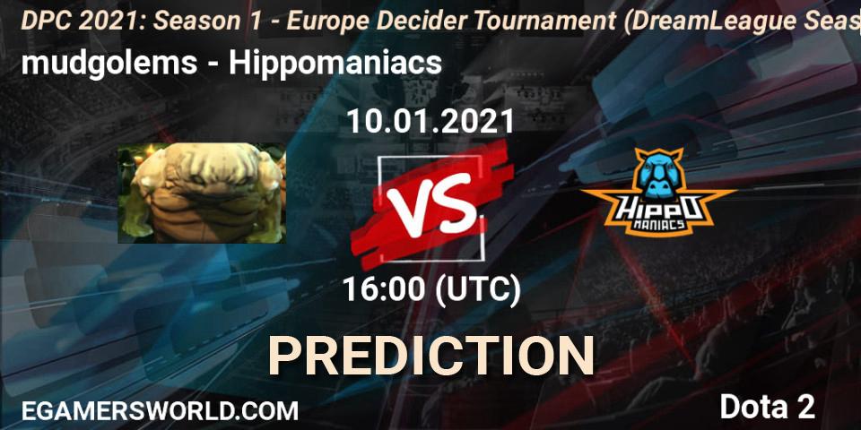mudgolems - Hippomaniacs: ennuste. 10.01.2021 at 16:00, Dota 2, DPC 2021: Season 1 - Europe Decider Tournament (DreamLeague Season 14)