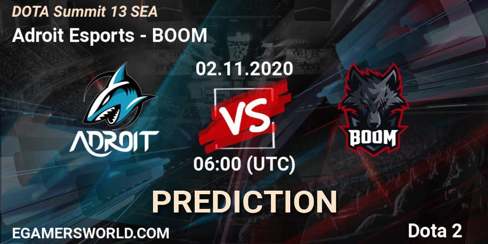 Adroit Esports - BOOM: ennuste. 02.11.20, Dota 2, DOTA Summit 13: SEA