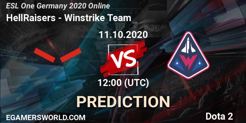 HellRaisers - Winstrike Team: ennuste. 11.10.2020 at 12:02, Dota 2, ESL One Germany 2020 Online