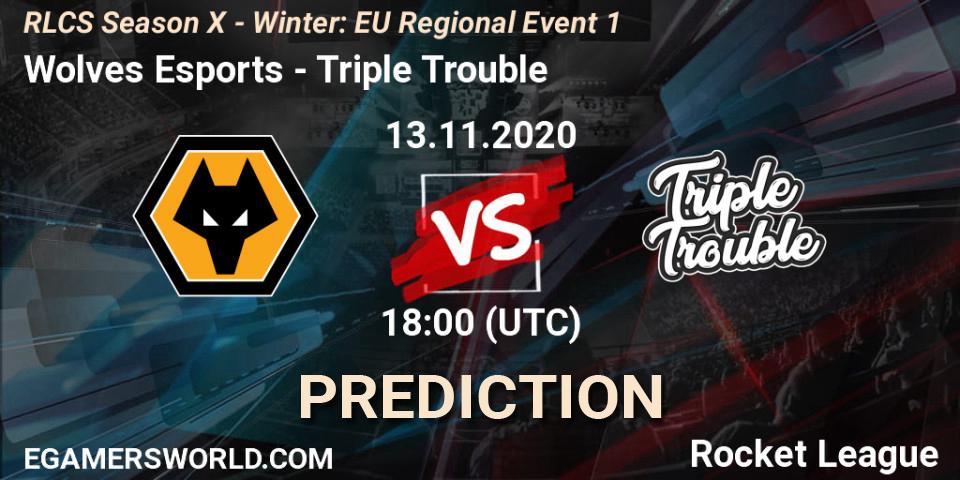 Wolves Esports - Triple Trouble: ennuste. 13.11.2020 at 18:00, Rocket League, RLCS Season X - Winter: EU Regional Event 1