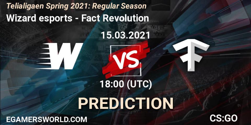 Wizard esports - Fact Revolution: ennuste. 15.03.2021 at 18:00, Counter-Strike (CS2), Telialigaen Spring 2021: Regular Season