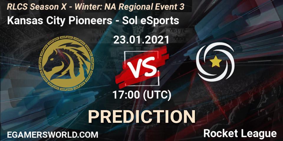 Kansas City Pioneers - Sol eSports: ennuste. 23.01.2021 at 18:00, Rocket League, RLCS Season X - Winter: NA Regional Event 3