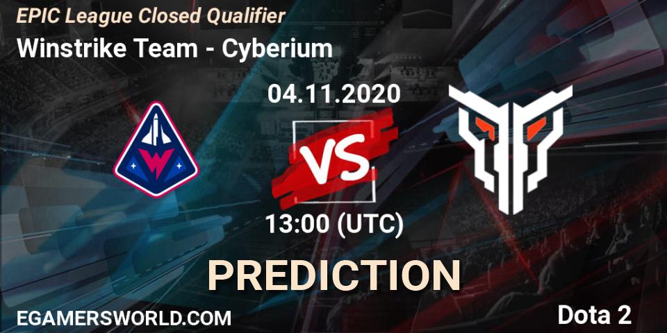 Winstrike Team - Cyberium: ennuste. 04.11.2020 at 16:05, Dota 2, EPIC League Closed Qualifier