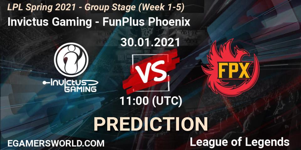 Invictus Gaming - FunPlus Phoenix: ennuste. 30.01.21, LoL, LPL Spring 2021 - Group Stage (Week 1-5)