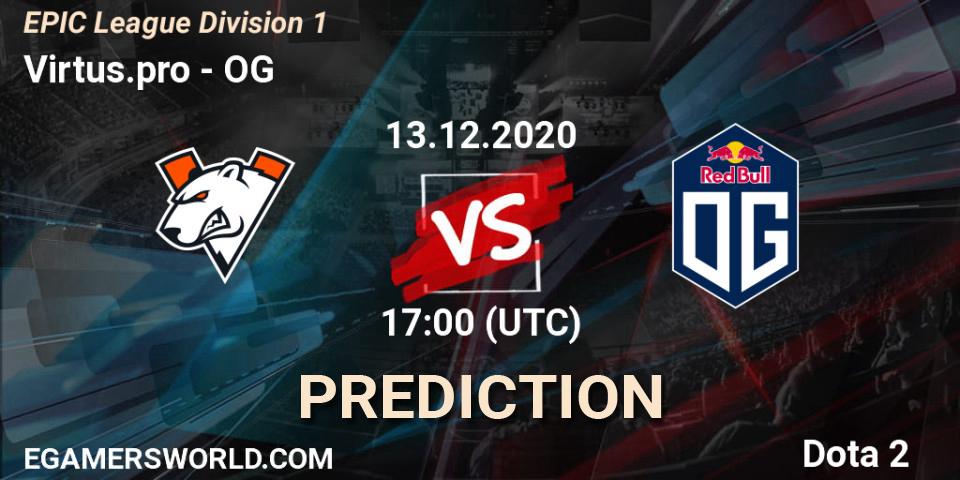 Virtus.pro - OG: ennuste. 13.12.2020 at 17:34, Dota 2, EPIC League Division 1