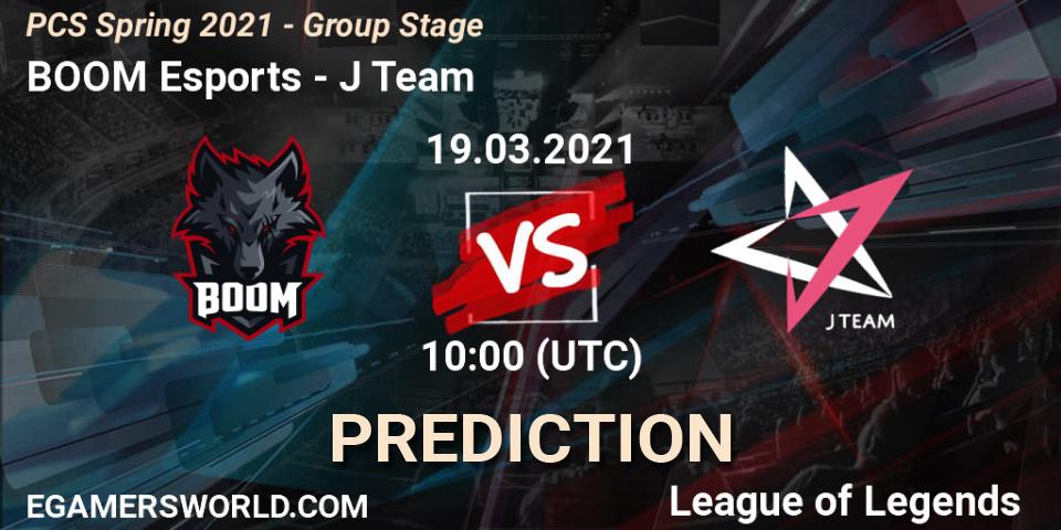BOOM Esports - J Team: ennuste. 19.03.2021 at 10:00, LoL, PCS Spring 2021 - Group Stage