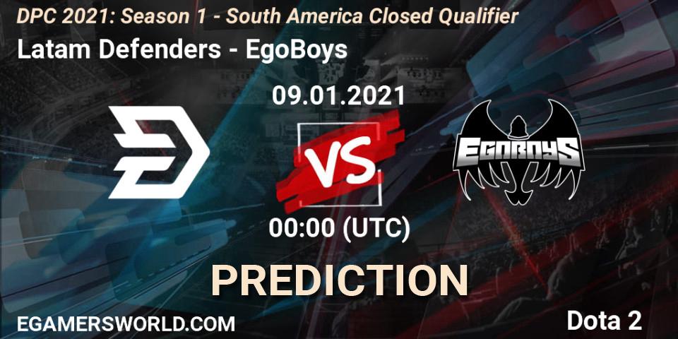 Latam Defenders - EgoBoys: ennuste. 08.01.2021 at 23:44, Dota 2, DPC 2021: Season 1 - South America Closed Qualifier