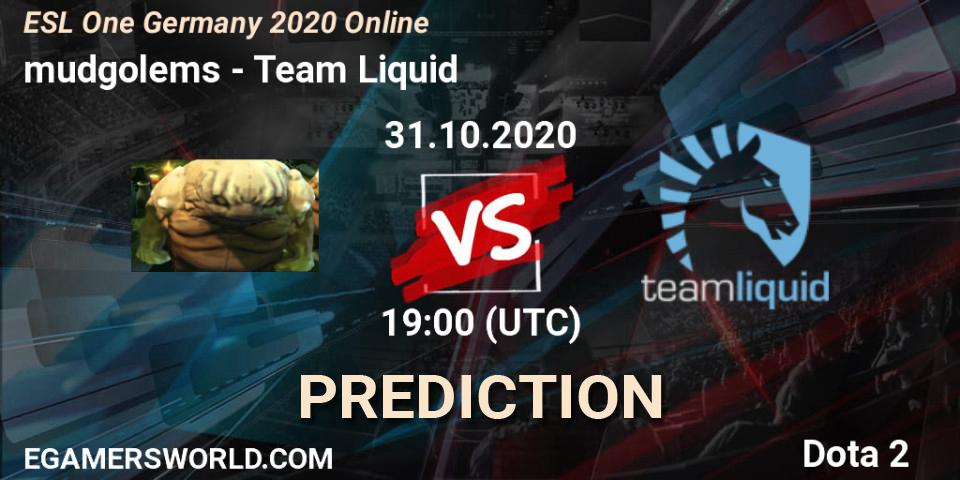 mudgolems - Team Liquid: ennuste. 31.10.2020 at 19:00, Dota 2, ESL One Germany 2020 Online