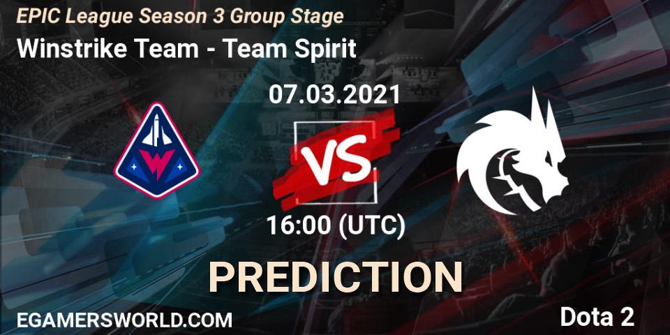 Winstrike Team - Team Spirit: ennuste. 07.03.21, Dota 2, EPIC League Season 3 Group Stage