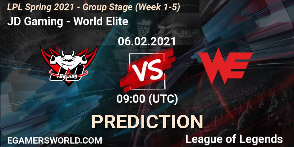 JD Gaming - World Elite: ennuste. 06.02.2021 at 10:09, LoL, LPL Spring 2021 - Group Stage (Week 1-5)