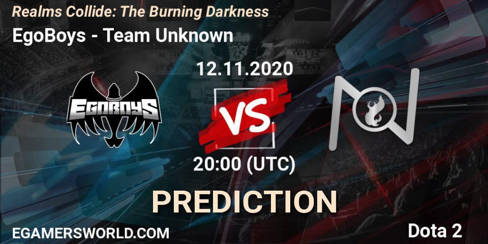 EgoBoys - Team Unknown: ennuste. 12.11.2020 at 20:14, Dota 2, Realms Collide: The Burning Darkness