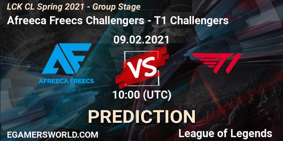 Afreeca Freecs Challengers - T1 Challengers: ennuste. 09.02.2021 at 10:00, LoL, LCK CL Spring 2021 - Group Stage