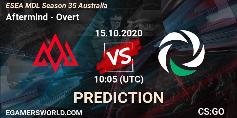 Aftermind - Overt: ennuste. 15.10.2020 at 10:05, Counter-Strike (CS2), ESEA MDL Season 35 Australia