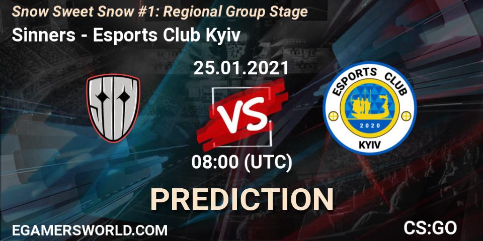 Sinners - Esports Club Kyiv: ennuste. 25.01.2021 at 08:00, Counter-Strike (CS2), Snow Sweet Snow #1: Regional Group Stage