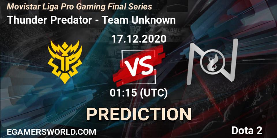 Thunder Predator - Team Unknown: ennuste. 17.12.20, Dota 2, Movistar Liga Pro Gaming Final Series