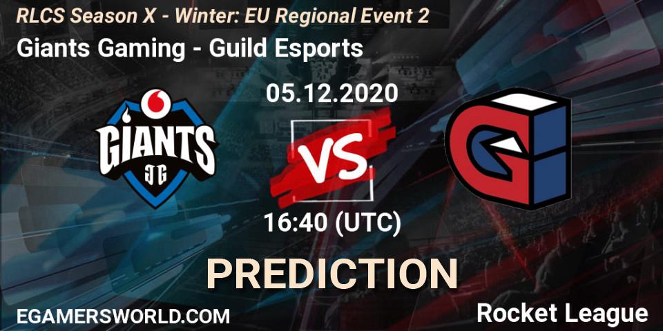 Giants Gaming - Guild Esports: ennuste. 05.12.2020 at 16:40, Rocket League, RLCS Season X - Winter: EU Regional Event 2