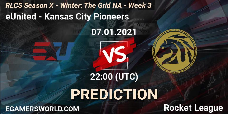 eUnited - Kansas City Pioneers: ennuste. 14.01.2021 at 22:00, Rocket League, RLCS Season X - Winter: The Grid NA - Week 3