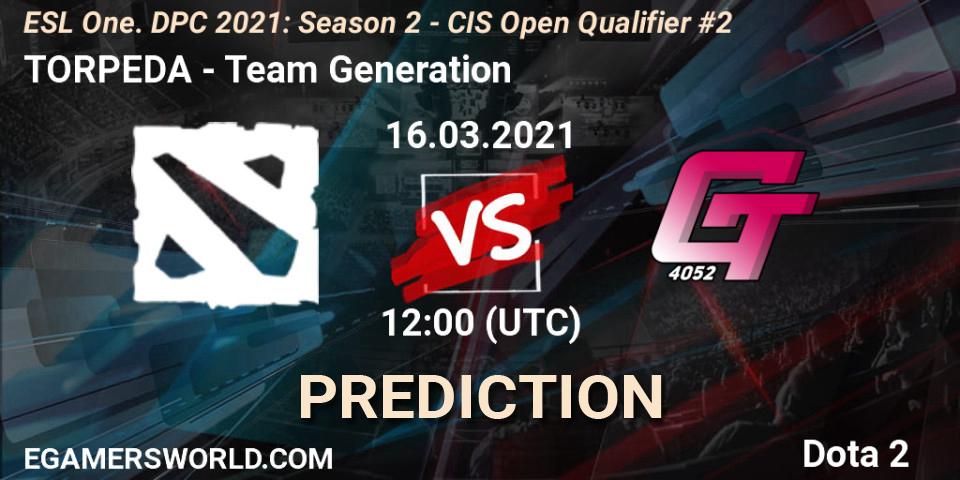 TOPREDA - Team Generation: ennuste. 16.03.2021 at 12:08, Dota 2, ESL One. DPC 2021: Season 2 - CIS Open Qualifier #2