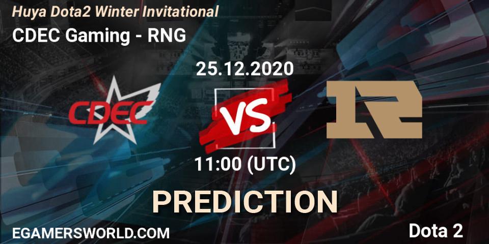CDEC Gaming - RNG: ennuste. 25.12.2020 at 10:55, Dota 2, Huya Dota2 Winter Invitational