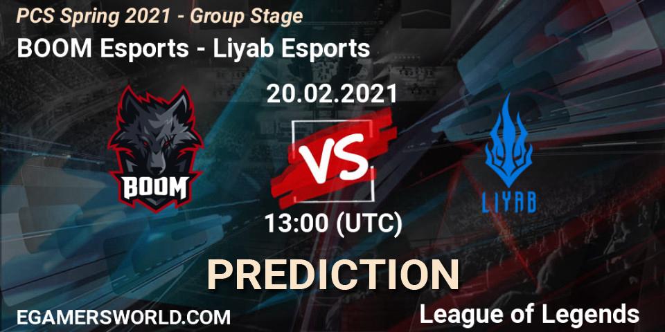 BOOM Esports - Liyab Esports: ennuste. 20.02.2021 at 13:00, LoL, PCS Spring 2021 - Group Stage