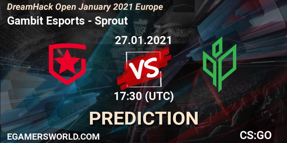 Gambit Esports - Sprout: ennuste. 27.01.21, CS2 (CS:GO), DreamHack Open January 2021 Europe
