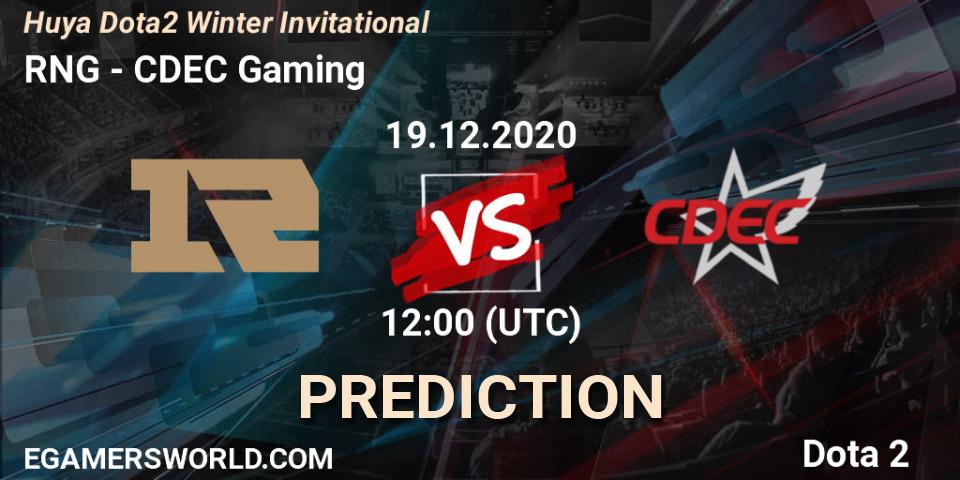 RNG - CDEC Gaming: ennuste. 19.12.2020 at 08:56, Dota 2, Huya Dota2 Winter Invitational