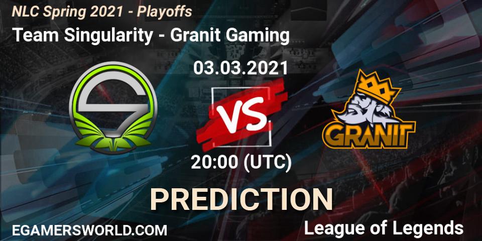 Team Singularity - Granit Gaming: ennuste. 03.03.2021 at 19:00, LoL, NLC Spring 2021 - Playoffs