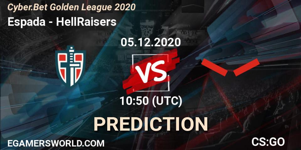Espada - HellRaisers: ennuste. 05.12.2020 at 10:50, Counter-Strike (CS2), Cyber.Bet Golden League 2020