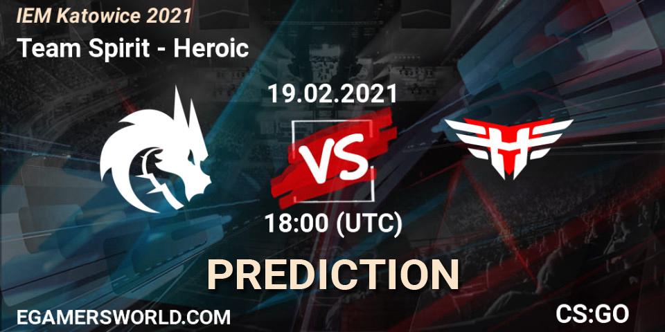 Team Spirit - Heroic: ennuste. 19.02.2021 at 18:00, Counter-Strike (CS2), IEM Katowice 2021