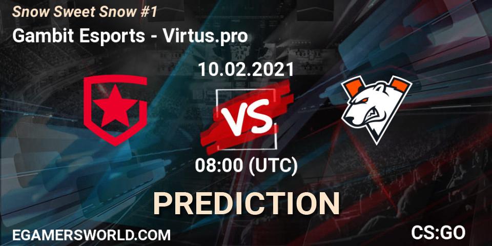 Gambit Esports - Virtus.pro: ennuste. 10.02.2021 at 08:00, Counter-Strike (CS2), Snow Sweet Snow #1