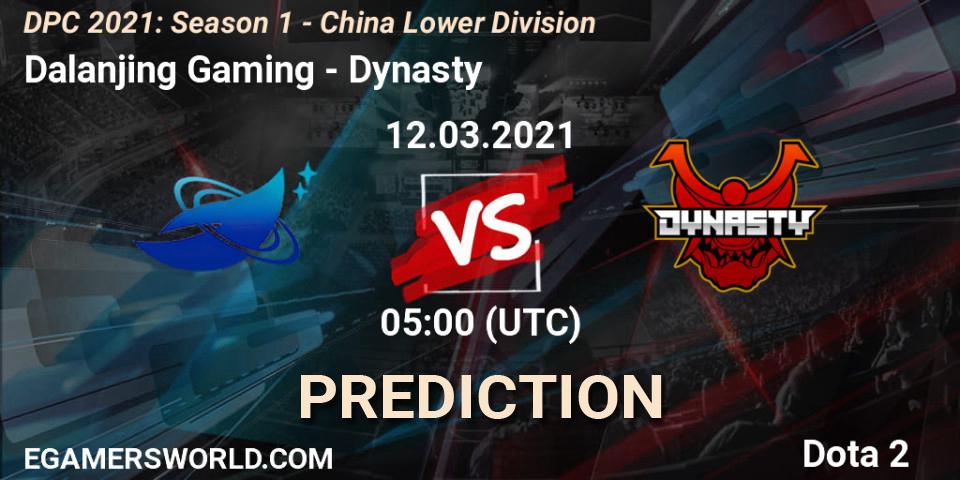 Dalanjing Gaming - Dynasty: ennuste. 12.03.2021 at 05:00, Dota 2, DPC 2021: Season 1 - China Lower Division