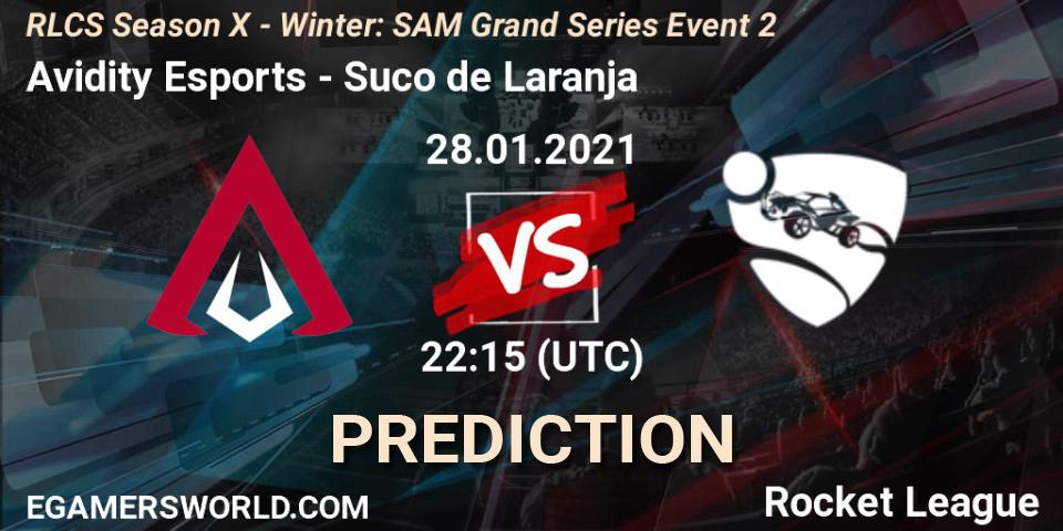 Avidity Esports - Suco de Laranja: ennuste. 28.01.2021 at 22:15, Rocket League, RLCS Season X - Winter: SAM Grand Series Event 2