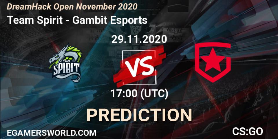 Team Spirit - Gambit Esports: ennuste. 29.11.2020 at 17:00, Counter-Strike (CS2), DreamHack Open November 2020