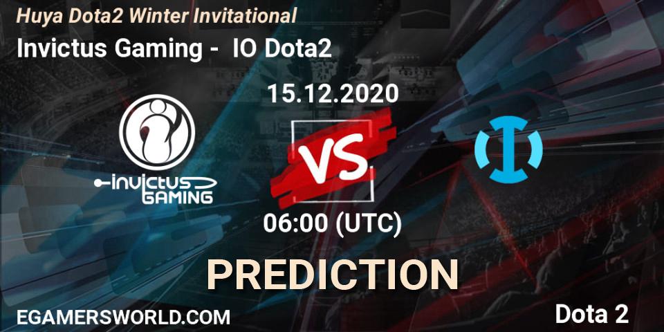 Invictus Gaming - IO Dota2: ennuste. 20.12.2020 at 09:10, Dota 2, Huya Dota2 Winter Invitational