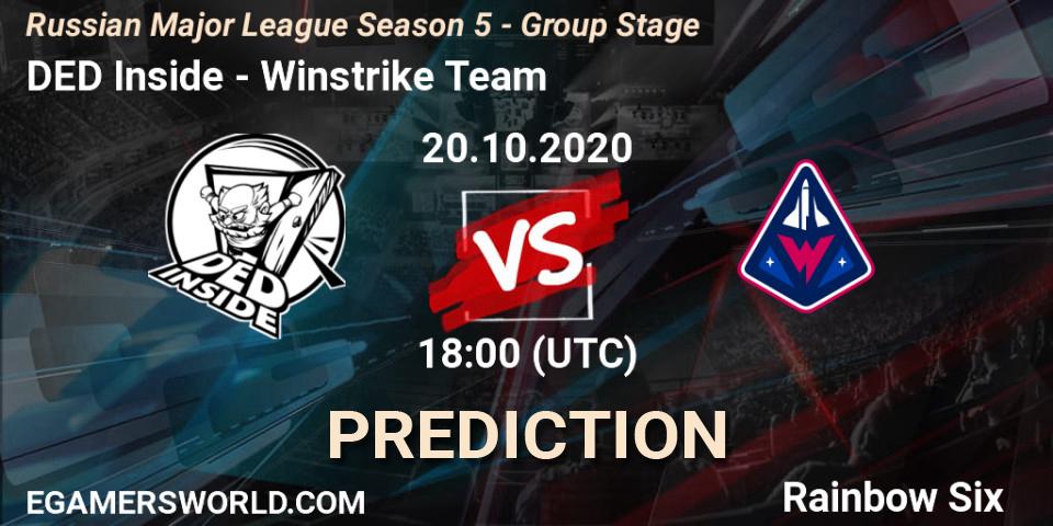 DED Inside - Winstrike Team: ennuste. 20.10.20, Rainbow Six, Russian Major League Season 5 - Group Stage