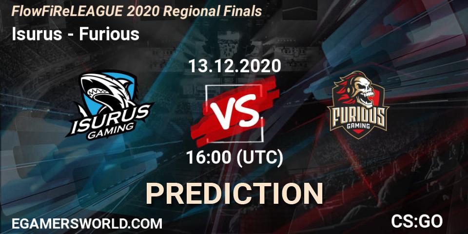 Isurus - Furious: ennuste. 13.12.2020 at 16:00, Counter-Strike (CS2), FlowFiReLEAGUE 2020 Regional Finals