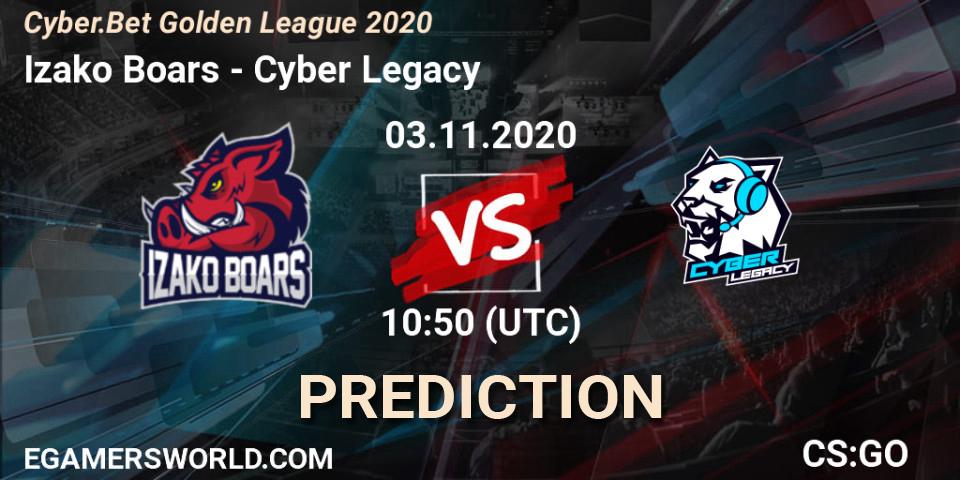 Izako Boars - Cyber Legacy: ennuste. 03.11.2020 at 10:50, Counter-Strike (CS2), Cyber.Bet Golden League 2020