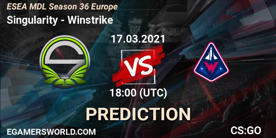 Singularity - Winstrike: ennuste. 17.03.21, CS2 (CS:GO), MDL ESEA Season 36: Europe - Premier division