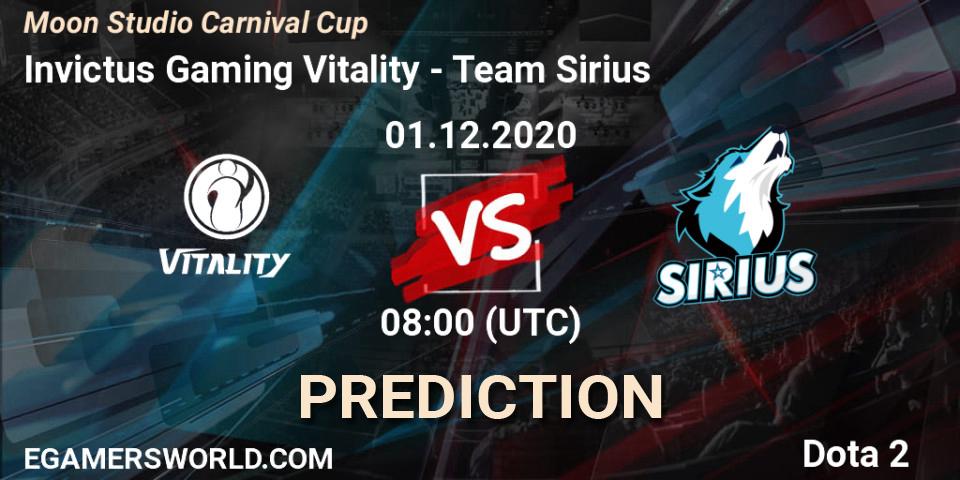 Invictus Gaming Vitality - Team Sirius: ennuste. 01.12.2020 at 08:37, Dota 2, Moon Studio Carnival Cup
